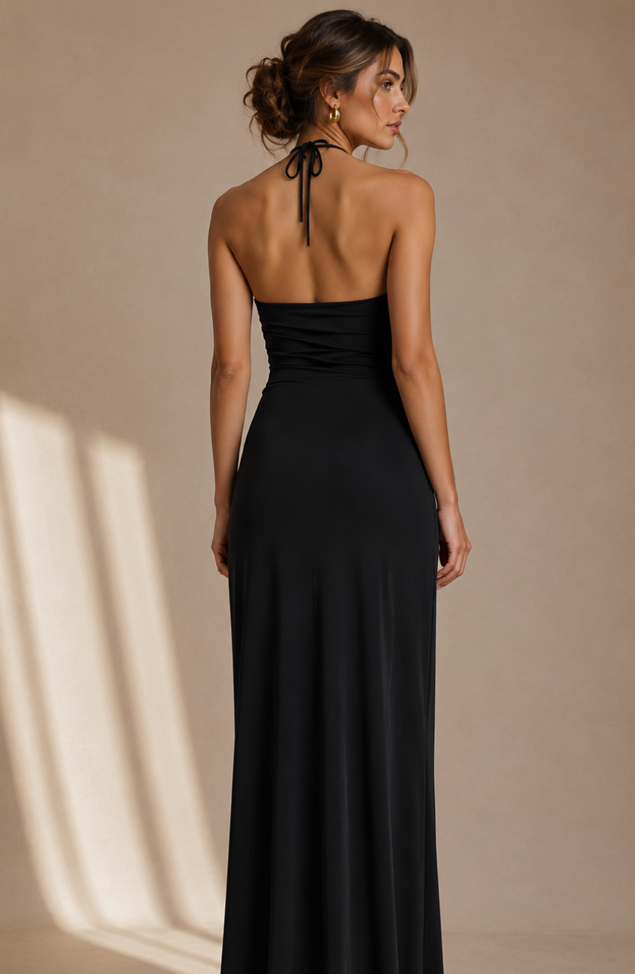 Santorini Gold Gown Maxi Dress