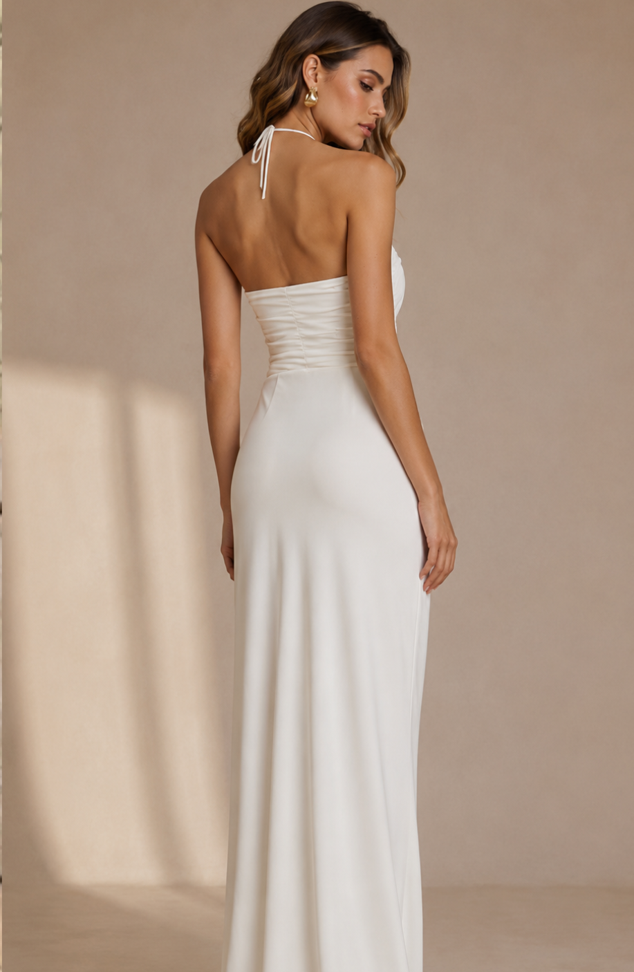 Santorini Gold Gown Maxi Dress