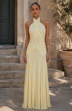 Ibiza Draped Halter Maxi Dress