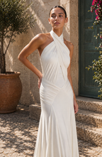 Ibiza Draped Halter Maxi Dress