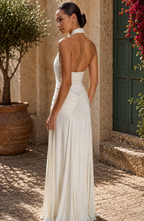 Ibiza Draped Halter Maxi Dress