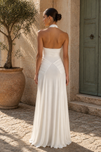 Ibiza Draped Halter Maxi Dress